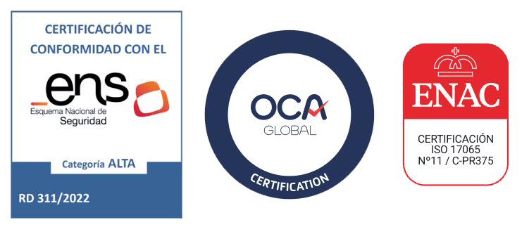 Distintivo de certificación ENS (Esquema Nacional de Seguridad) RD 311/2022